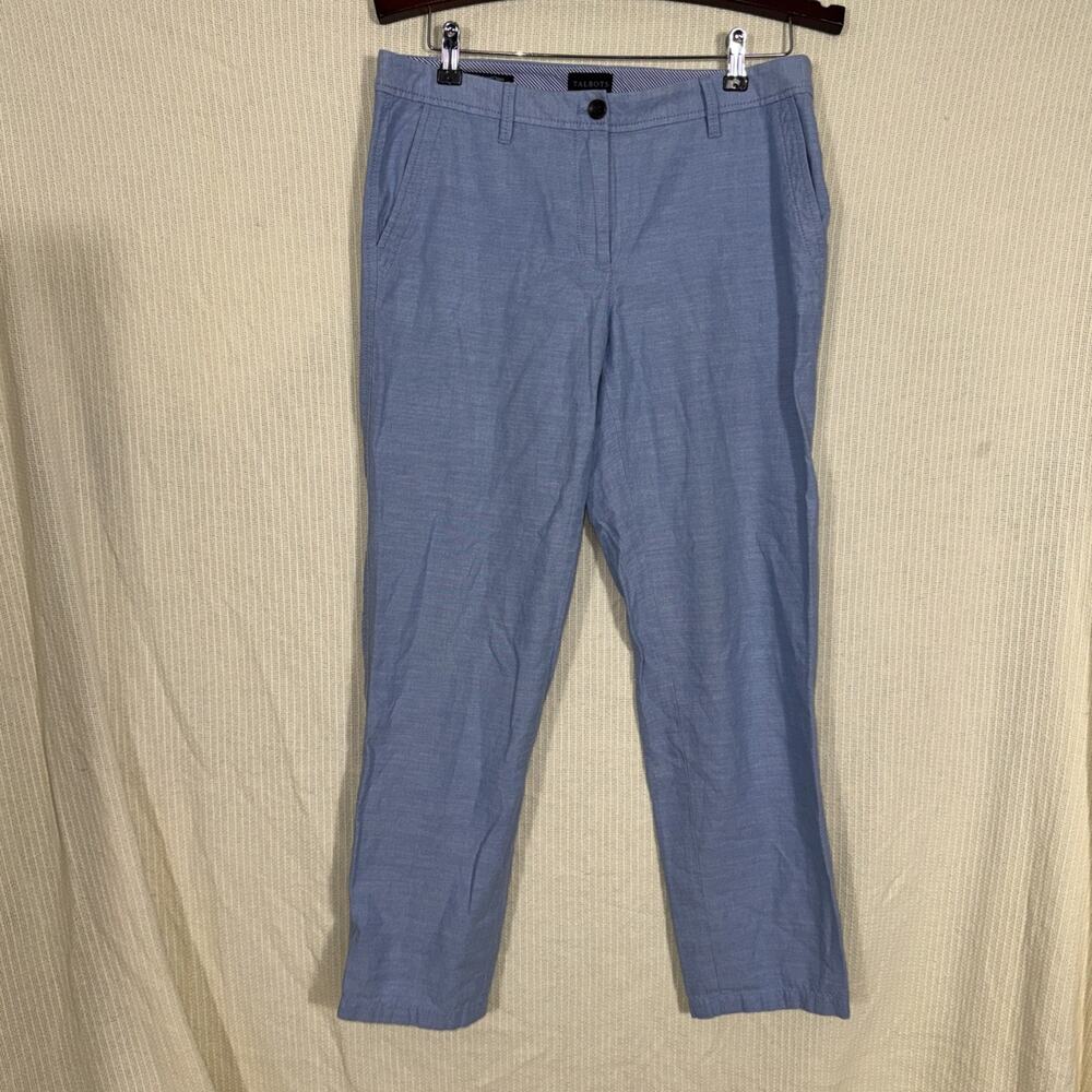 Talbots Womens Relaxed Chino Pants Light Blue 100% Cotton Straight Leg Size 6